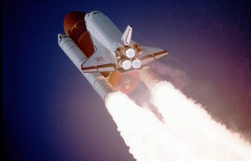 space shuttle launching