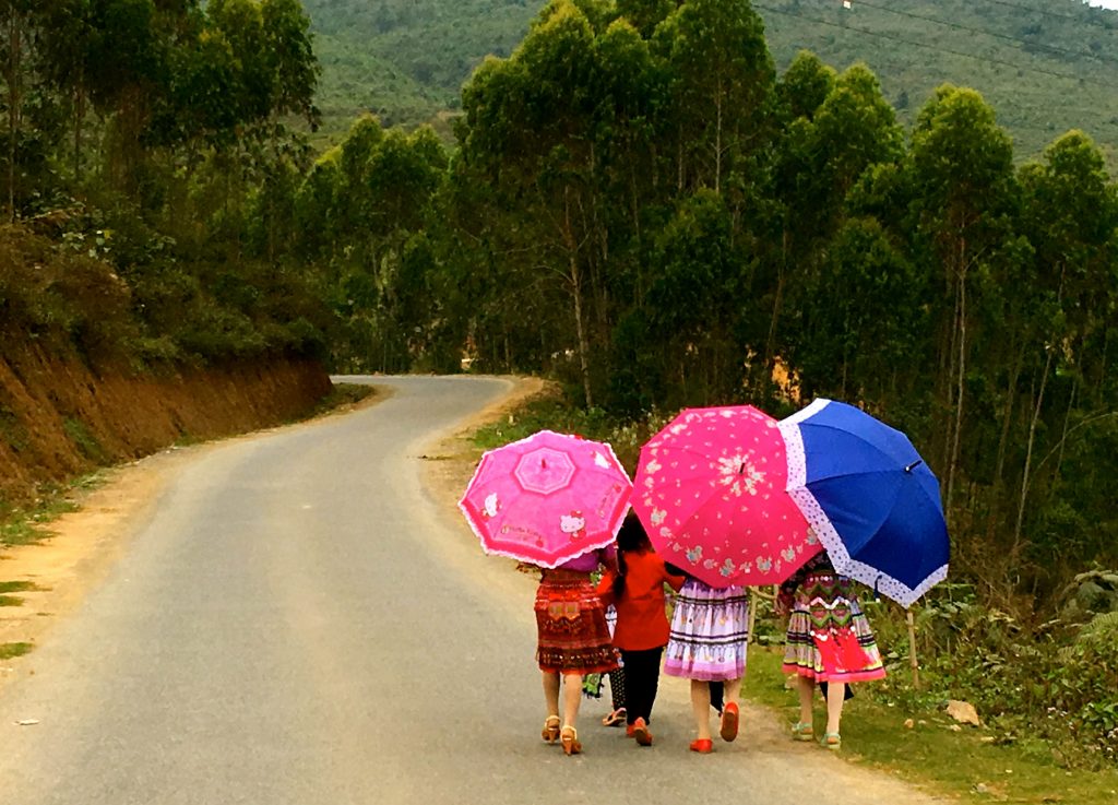 These little girls were walking up and down mountain roads some even in high hills towards a New Year festival. They seemed to think it was normal even though the festival was like 10km away!